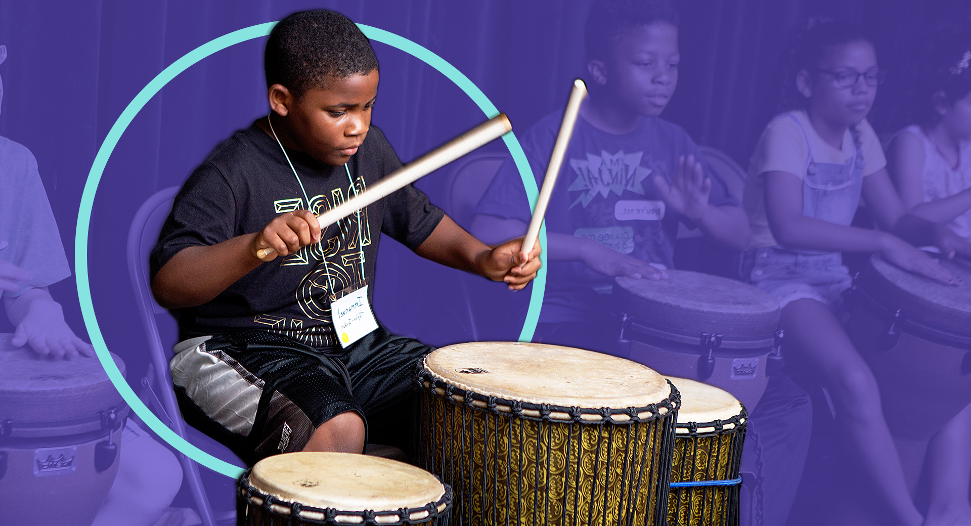Boy Playing The Drums