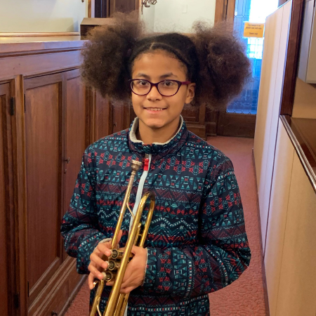 girl with trumpet